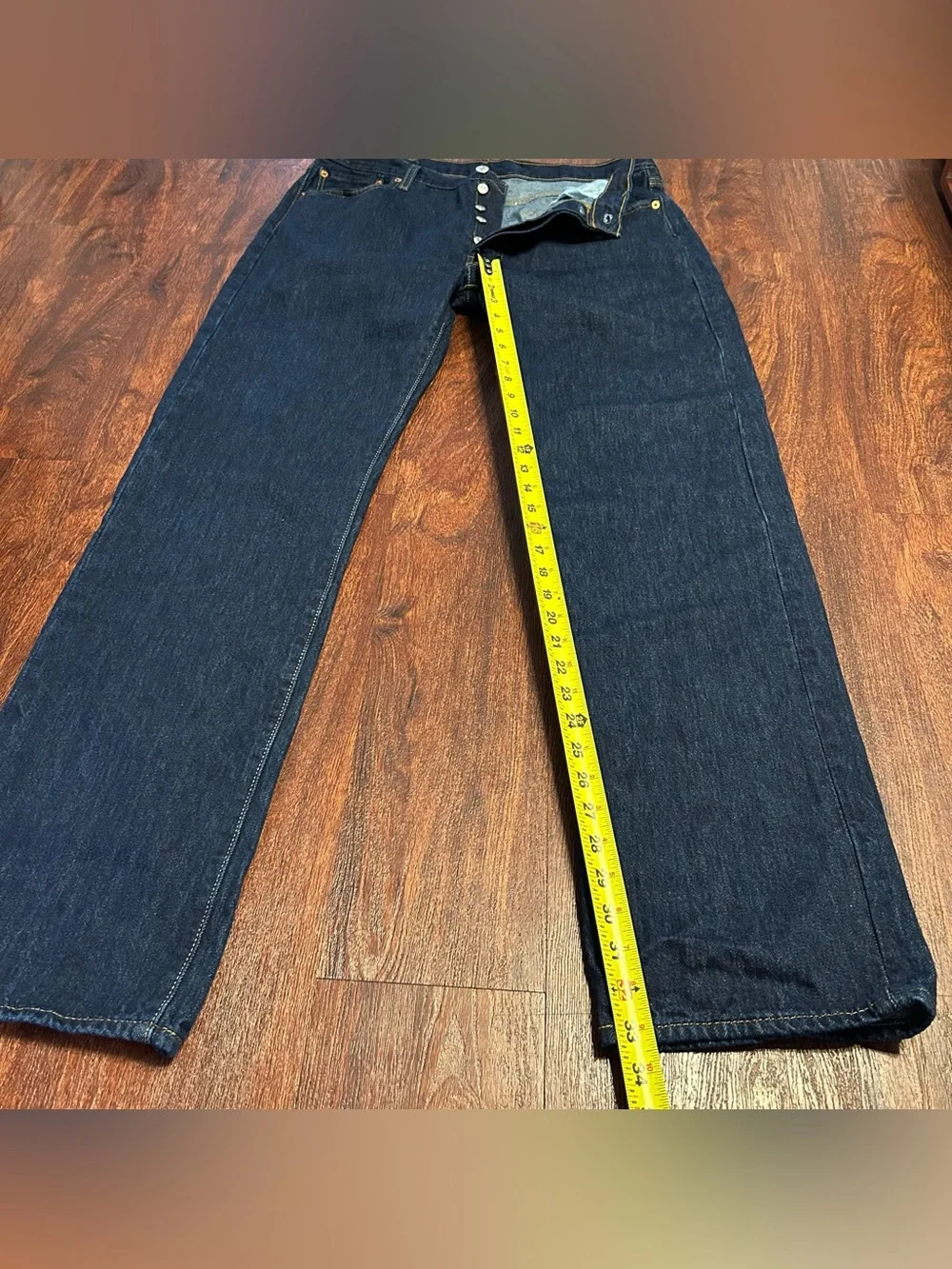 Men’s Levi’s 501 button fly straight cut denim jeans